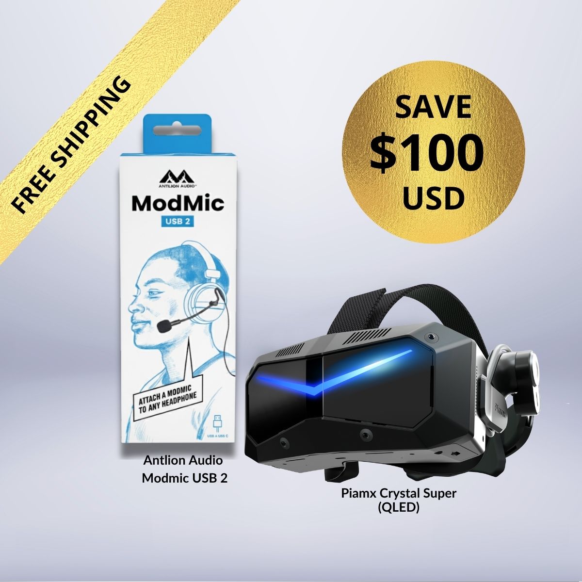 Purchase Pimax Crystal Light Free Premium VR Microphone Bundle