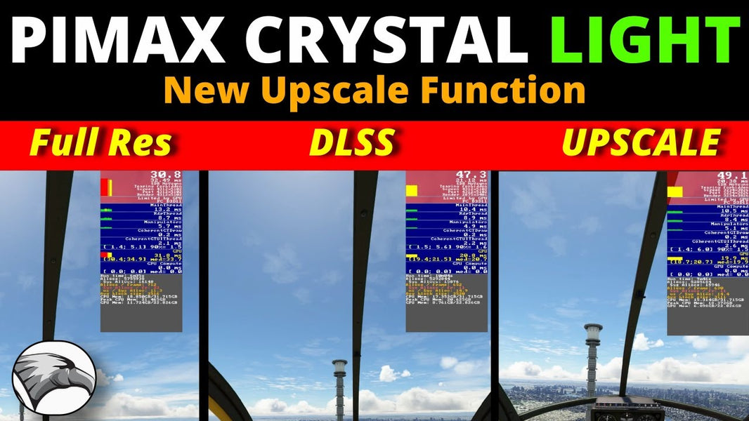 Why Pimax's Upscale Mode Elevates VR Performance in MSFS2020 - A Comparison with Full Resolution and DLSS