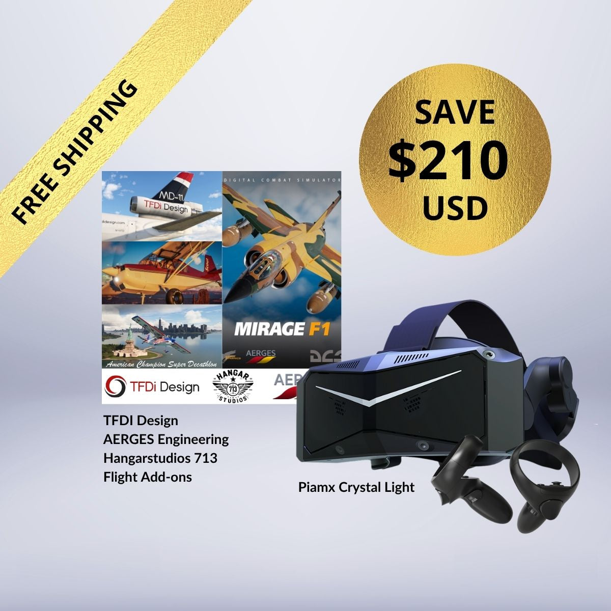 Pimax Crystal Light+ Free Flight Add-on Bundle