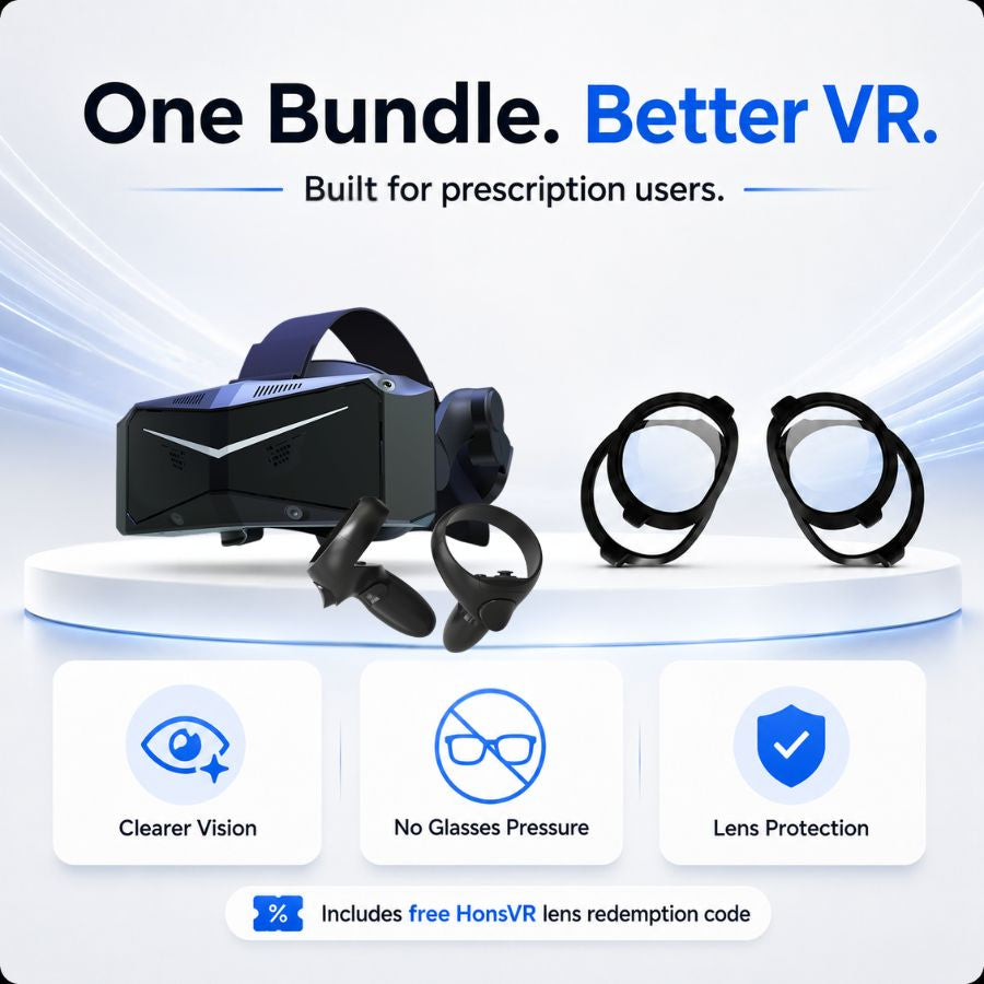 Pimax Crystal Light + Gratis HonsVR Korrektionslinsen-Bundle 